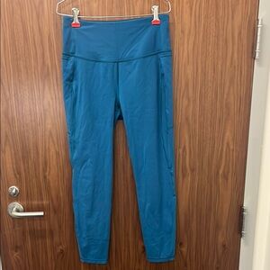 Calia Teal High-Waisted Leggings. Size Medium